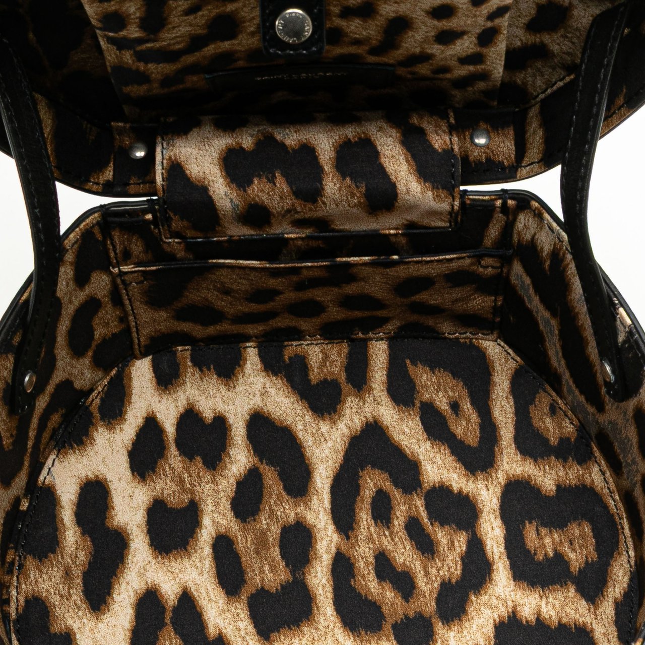 Saint Laurent Small Leather Mica Hatbox Satchel Zwart