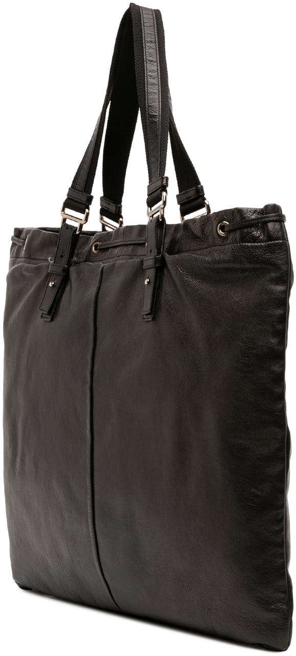 Saint Laurent Calfskin Studded Kahala Sac Tote Zwart