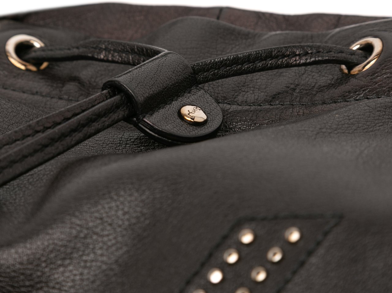 Saint Laurent Calfskin Studded Kahala Sac Tote Zwart