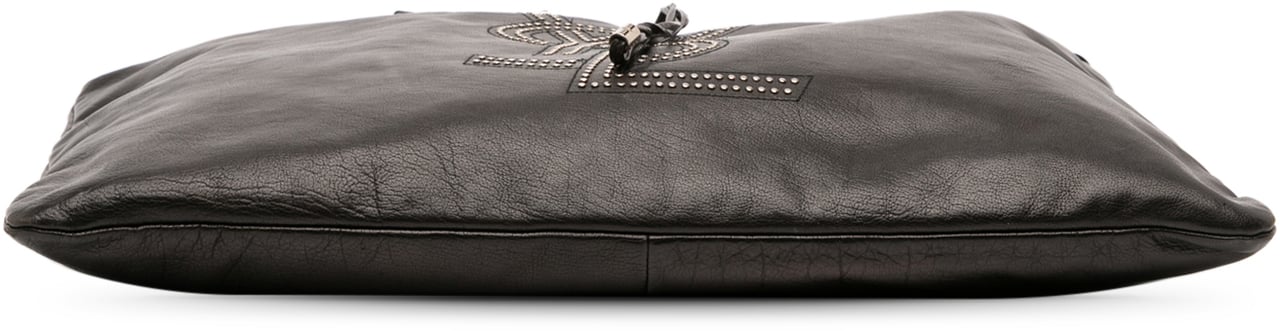 Saint Laurent Calfskin Studded Kahala Sac Tote Zwart