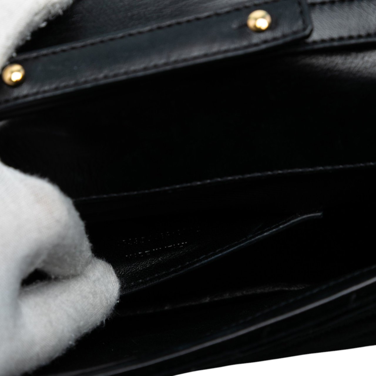 Saint Laurent Medium Chevron Velvet Monogram Envelope Bag Zwart