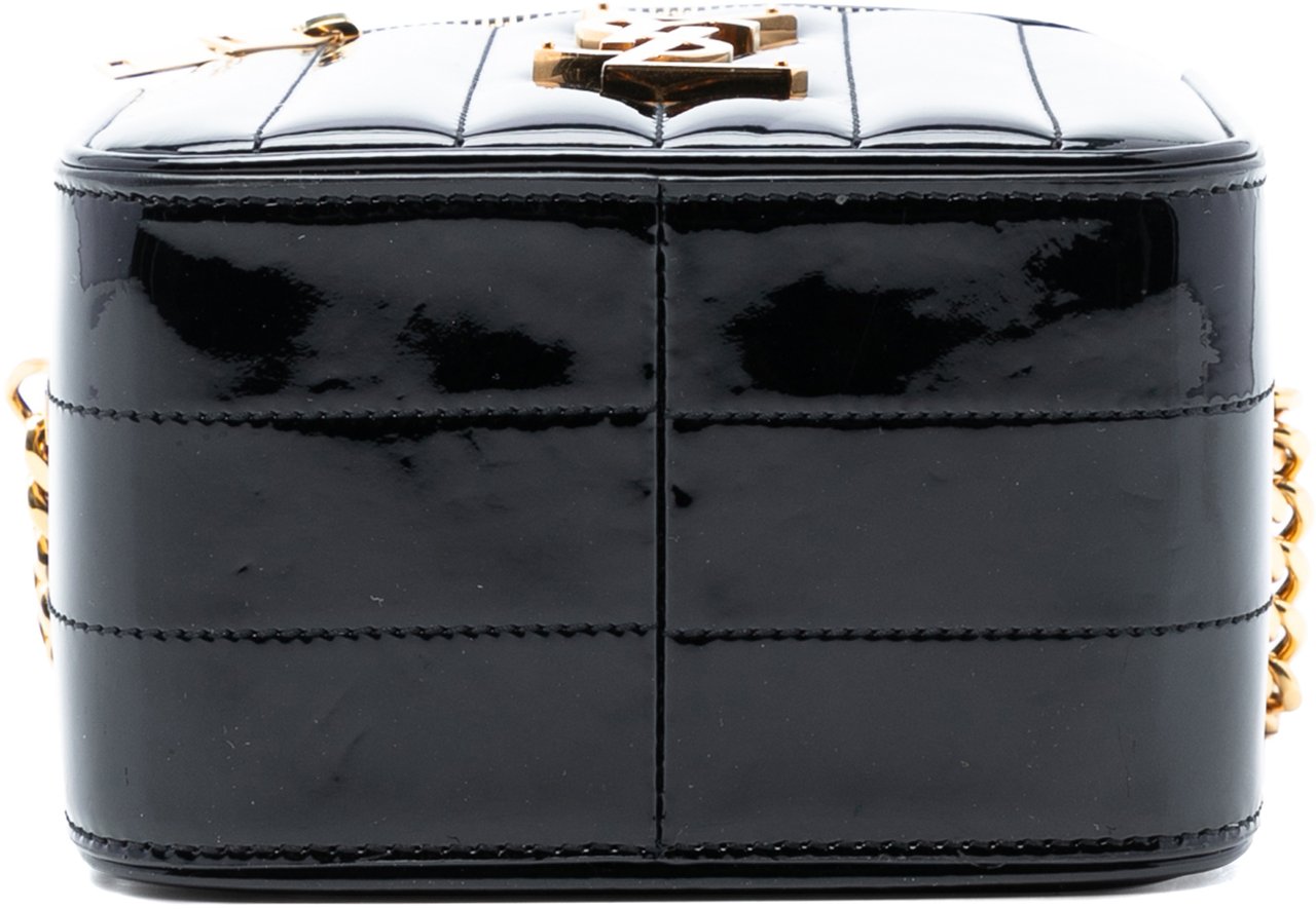 Saint Laurent Patent Vicky Vanity Bag Zwart