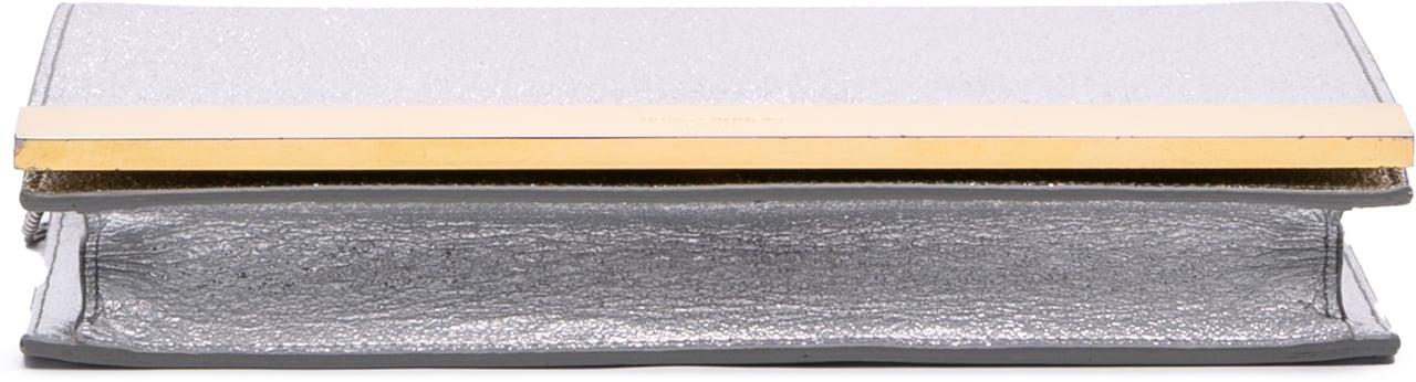Saint Laurent Metallic Leather Crossbody Zilver