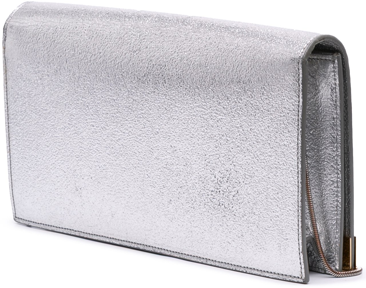 Saint Laurent Metallic Leather Crossbody Zilver