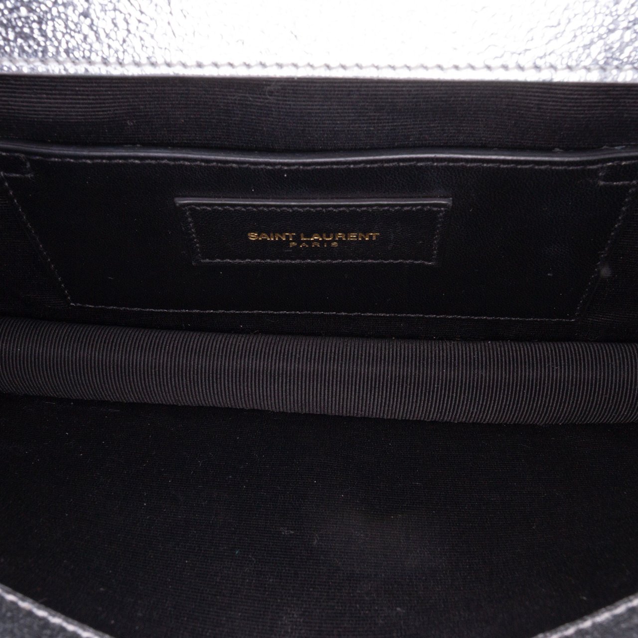 Saint Laurent Metallic Leather Crossbody Zilver