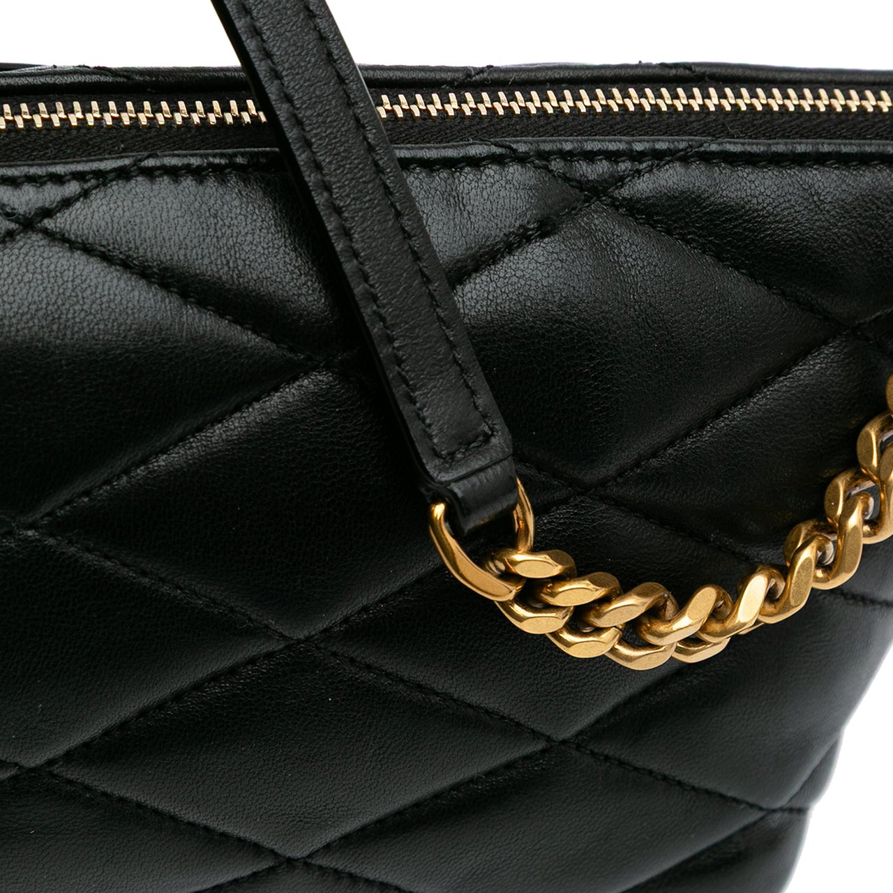Saint Laurent Mini Quilted Lambskin Sade Shoulder Bag Zwart