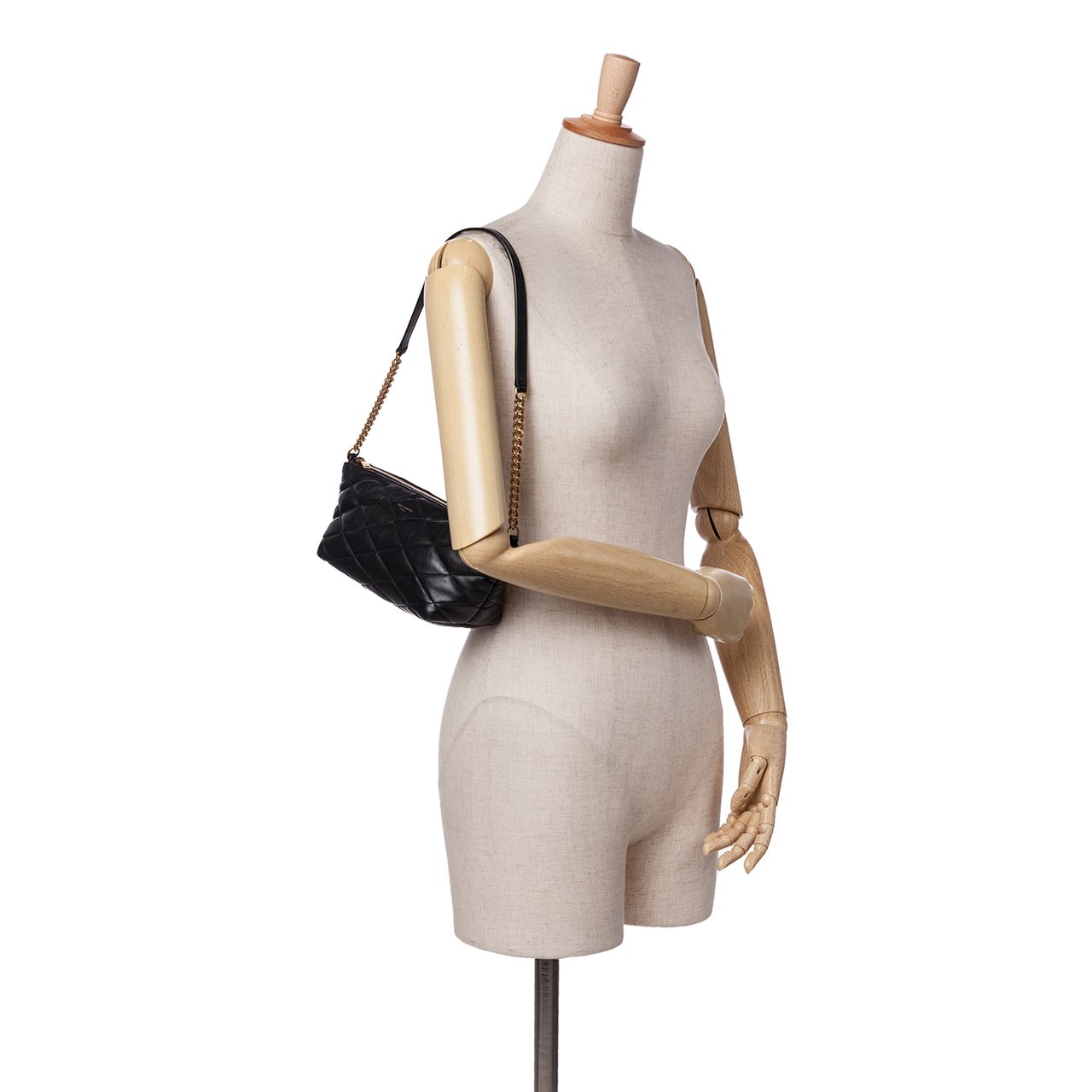 Saint Laurent Mini Quilted Lambskin Sade Shoulder Bag Zwart