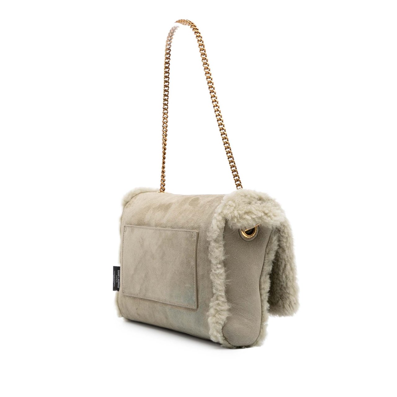 Saint Laurent Medium Shearling Monogram Kate Reversible Shoulder Bag Grijs