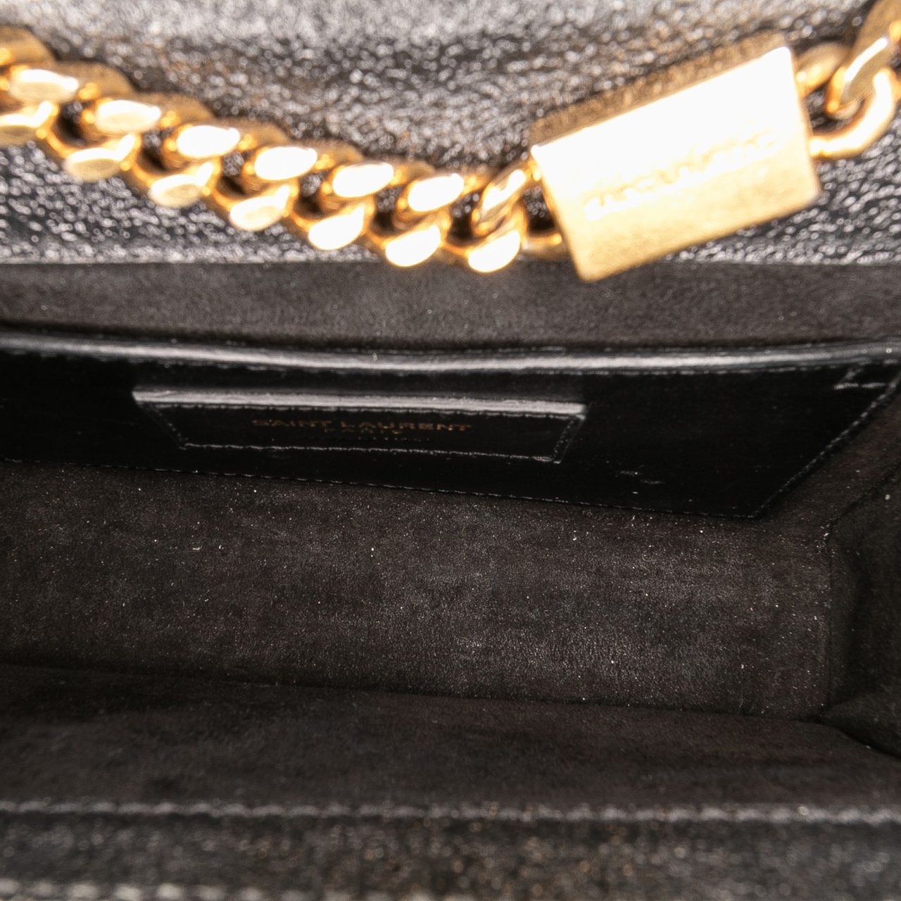 Saint Laurent Small Leather Monogram Kate Crossbody Zwart