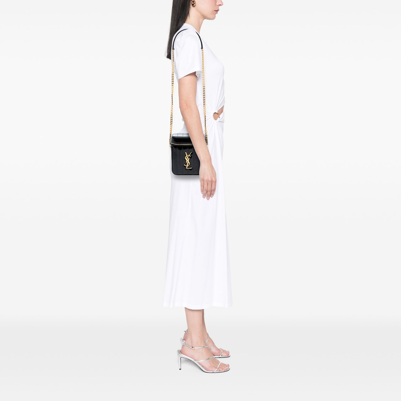 Saint Laurent Patent Vicky Vanity Bag Zwart