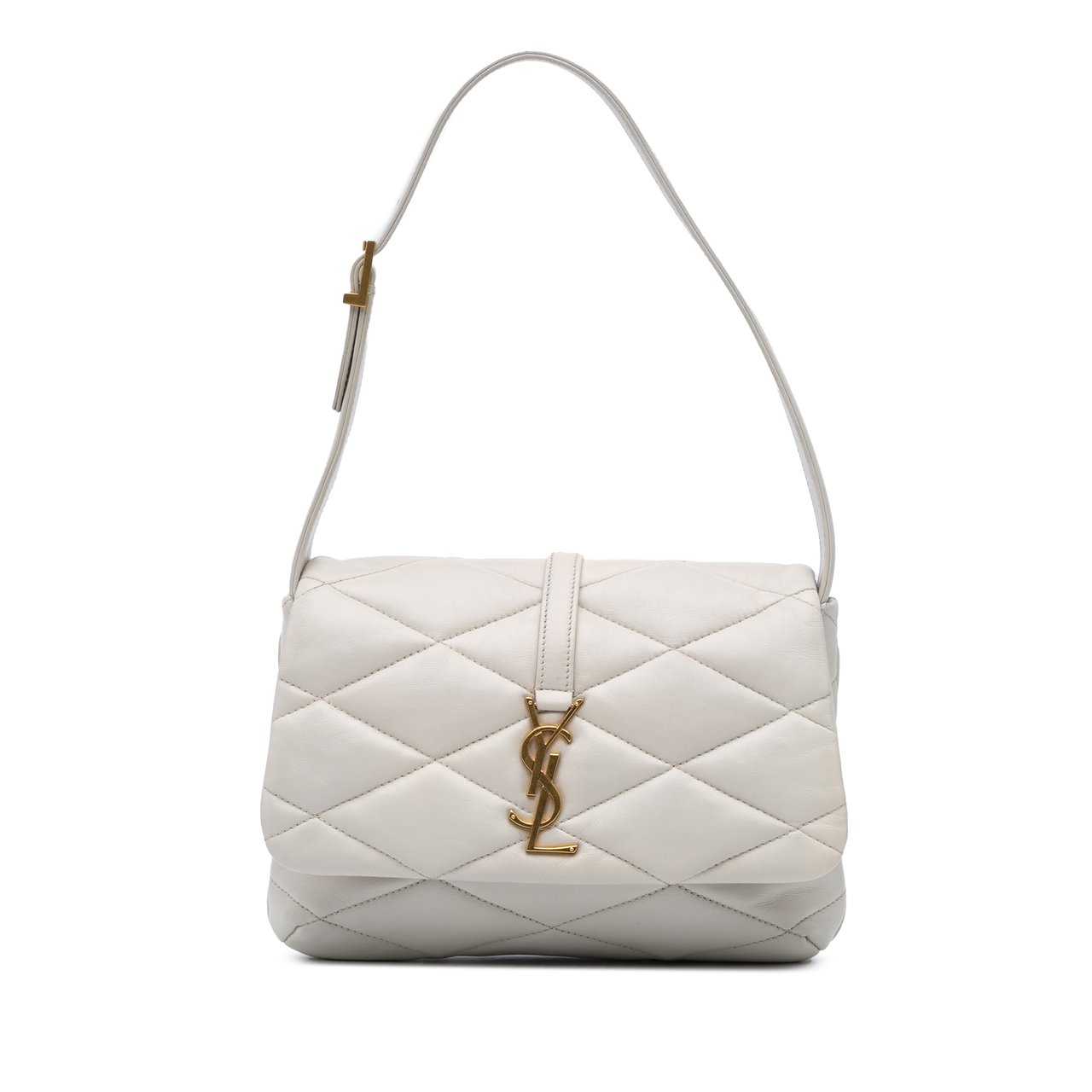 Saint Laurent Quilted Lambskin Le 57 Shoulder Bag Wit