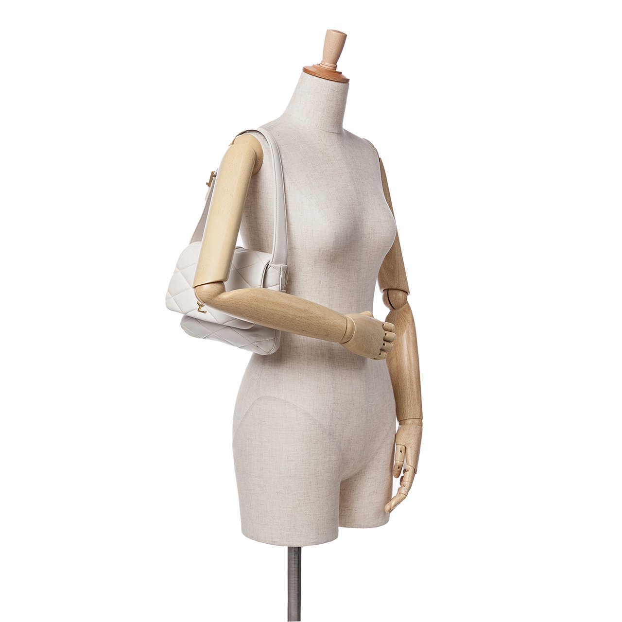 Saint Laurent Quilted Lambskin Le 57 Shoulder Bag Wit