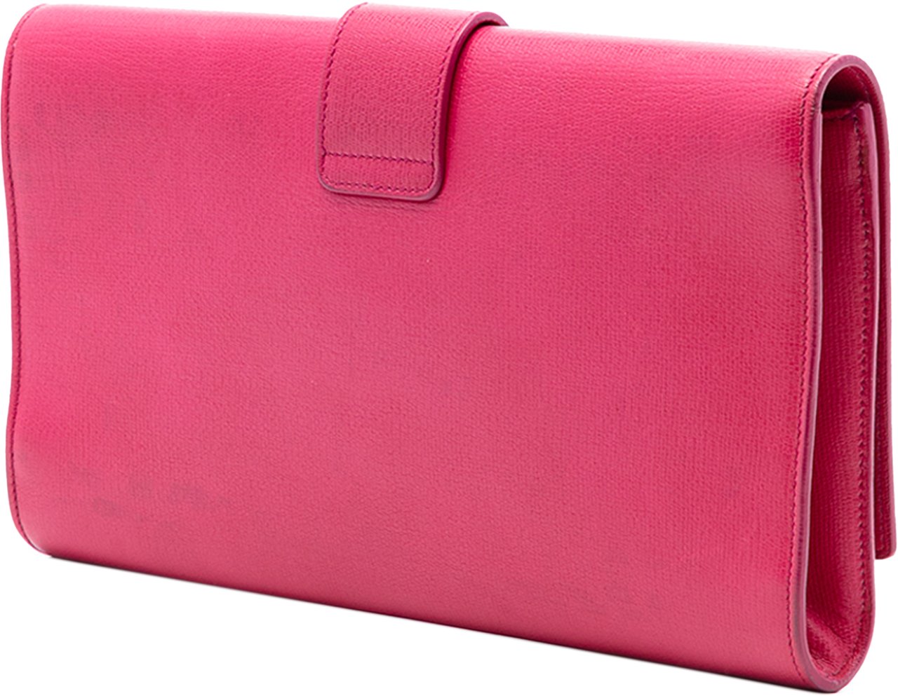 Saint Laurent Textured Calfskin Chyc Ligne Clutch Roze