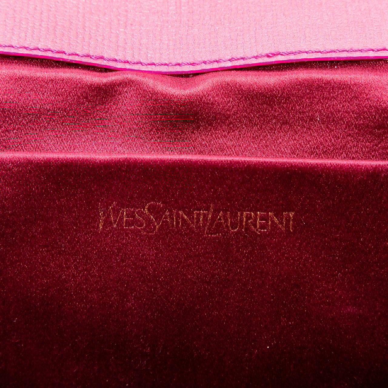 Saint Laurent Textured Calfskin Chyc Ligne Clutch Roze