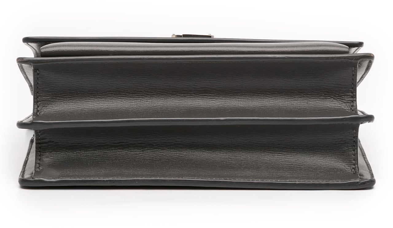 Saint Laurent Medium Leather Monogram Sunset Crossbody Grijs