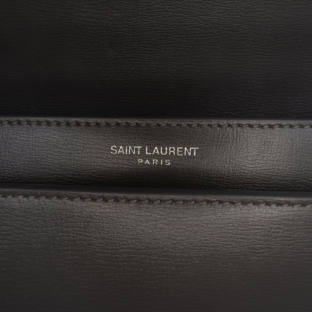 Saint Laurent Medium Leather Monogram Sunset Crossbody Grijs