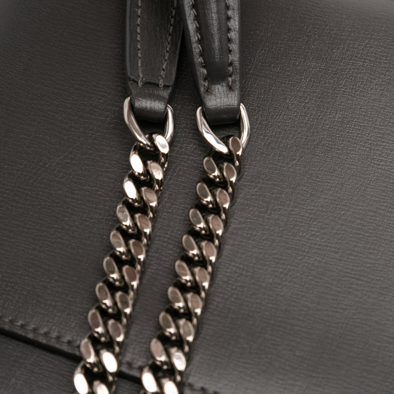 Saint Laurent Medium Leather Monogram Sunset Crossbody Grijs