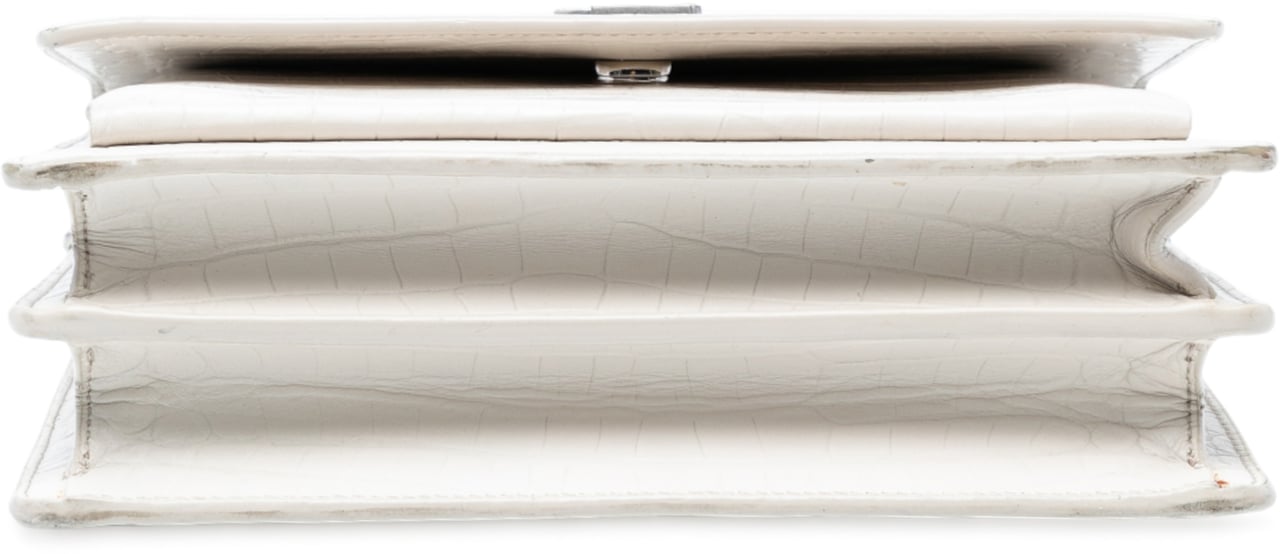 Saint Laurent Medium Croc Embossed Monogram Sunset Bag Wit