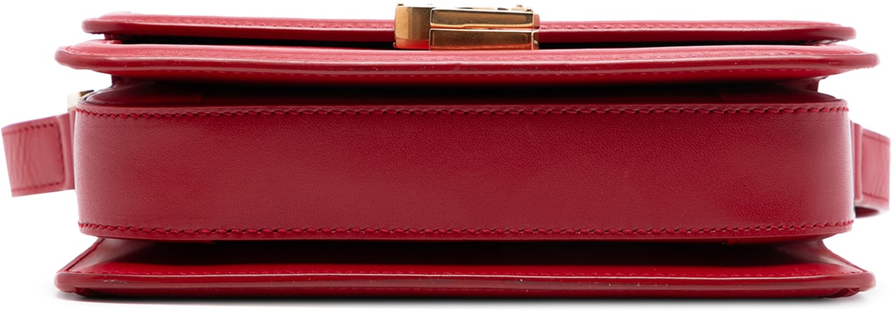 Saint Laurent Small Calfskin Solferino Satchel In Box Rood