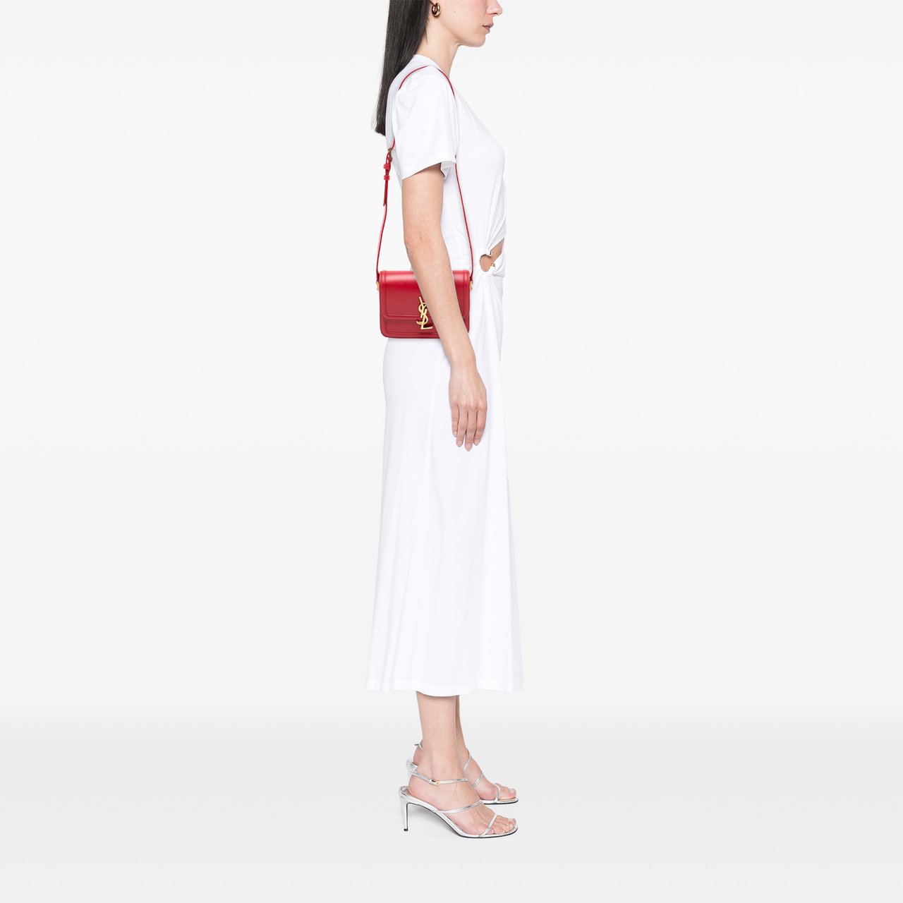 Saint Laurent Small Calfskin Solferino Satchel In Box Rood