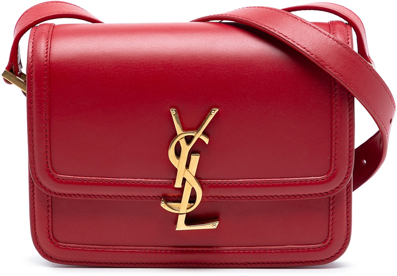 Saint Laurent Small Calfskin Solferino Satchel In Box Rood