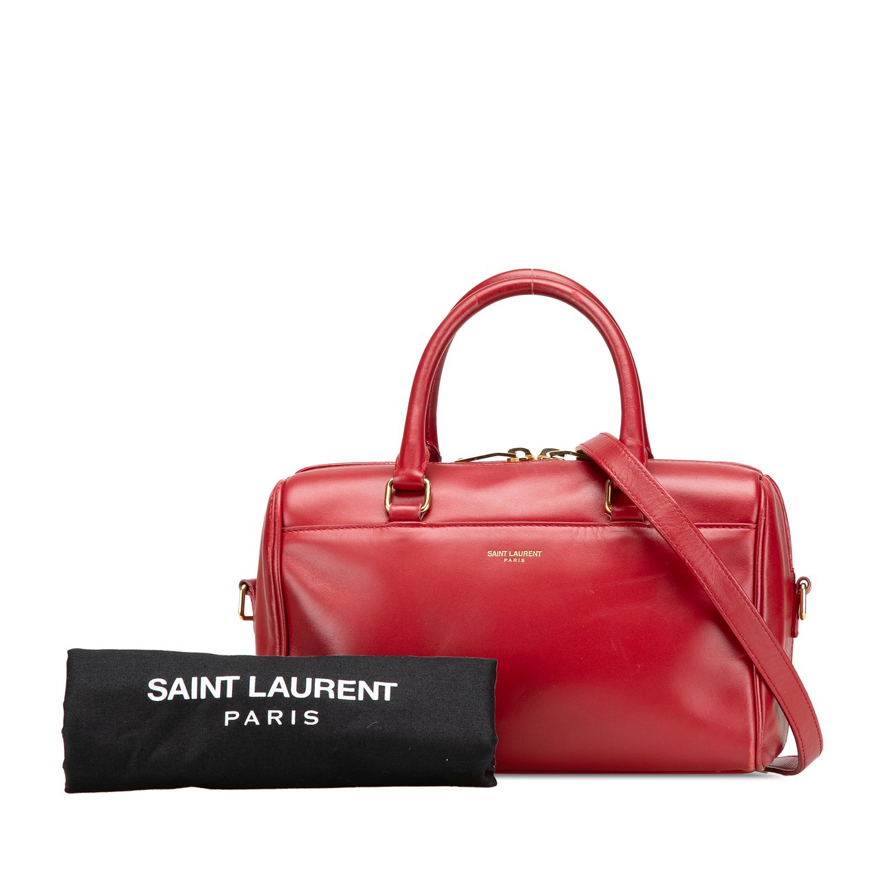 Saint Laurent Baby Leather Classic Duffle Satchel Rood