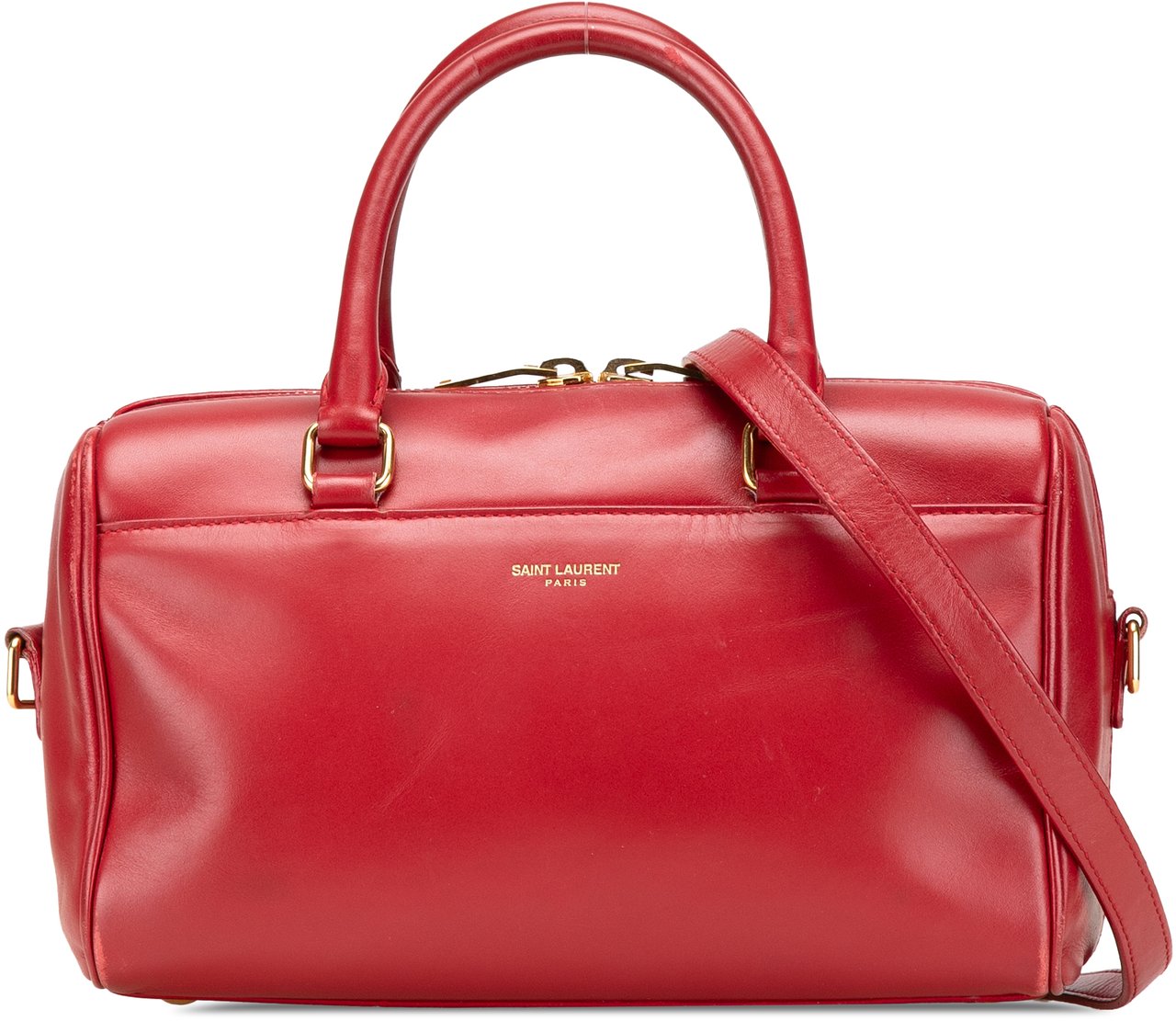 Saint Laurent Baby Leather Classic Duffle Satchel Rood