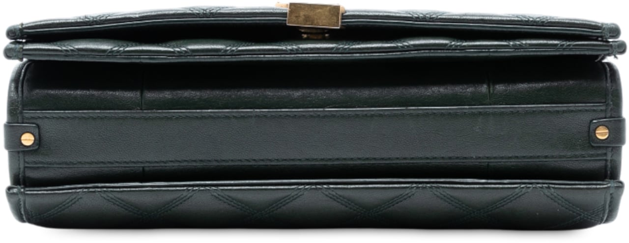 Saint Laurent Small Quilted Lambskin Becky Chain Shoulder Bag Groen