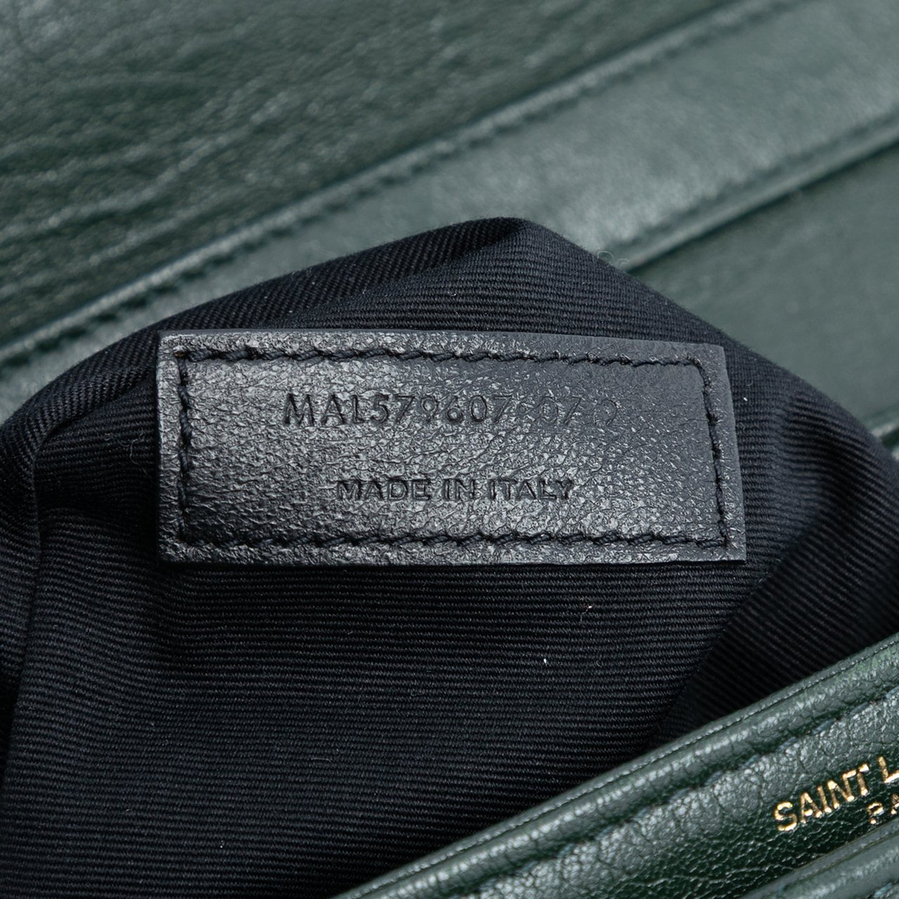 Saint Laurent Small Quilted Lambskin Becky Chain Shoulder Bag Groen