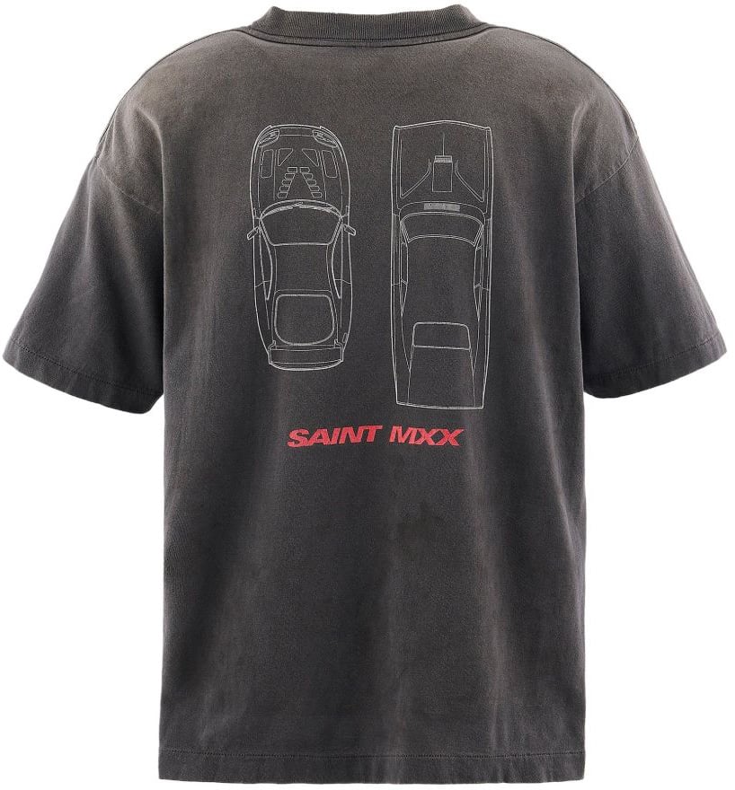 Saint Mxxxxxx T-Shirts And Polos Black Donkergrijs