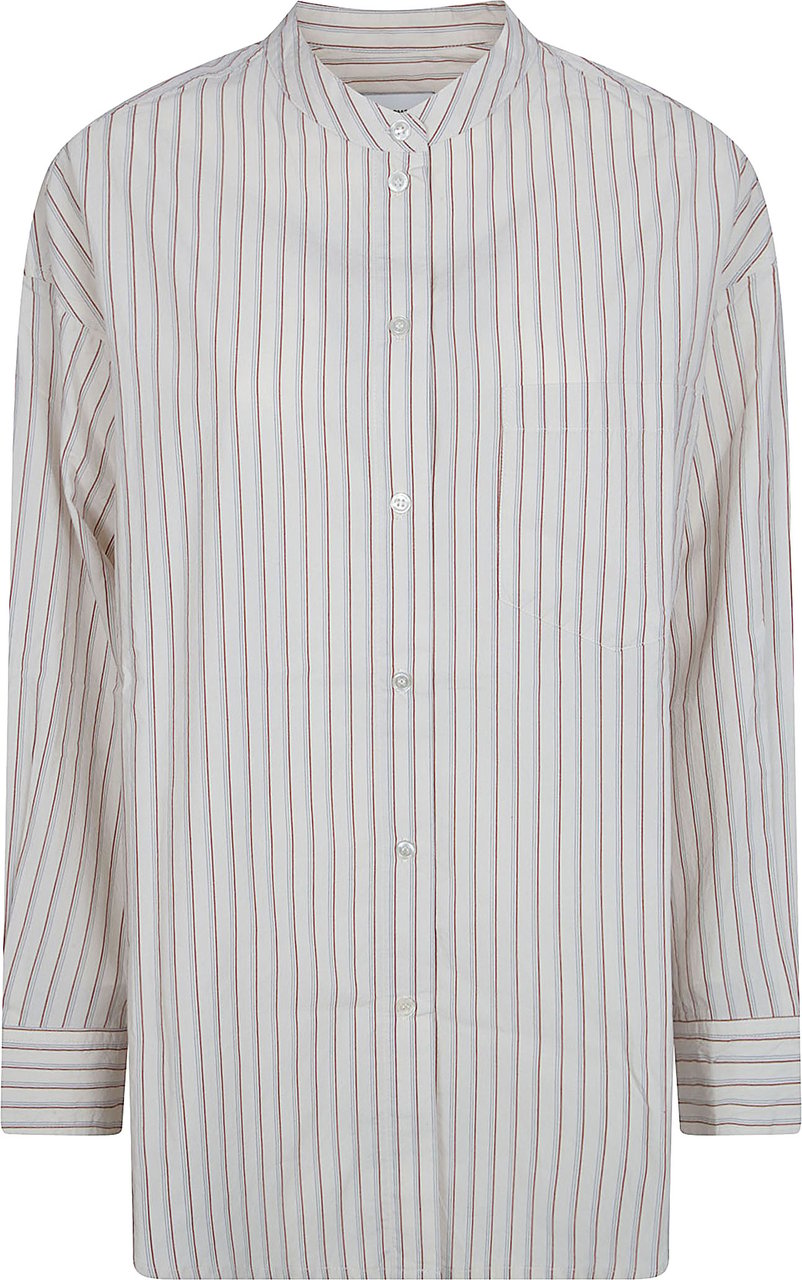 Salomon Flowing Cotton Poplin Blouse with Officer Collar Wit