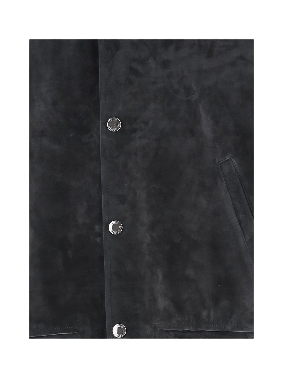 Salomon Navy Blue Suede Leather Jacket Zwart