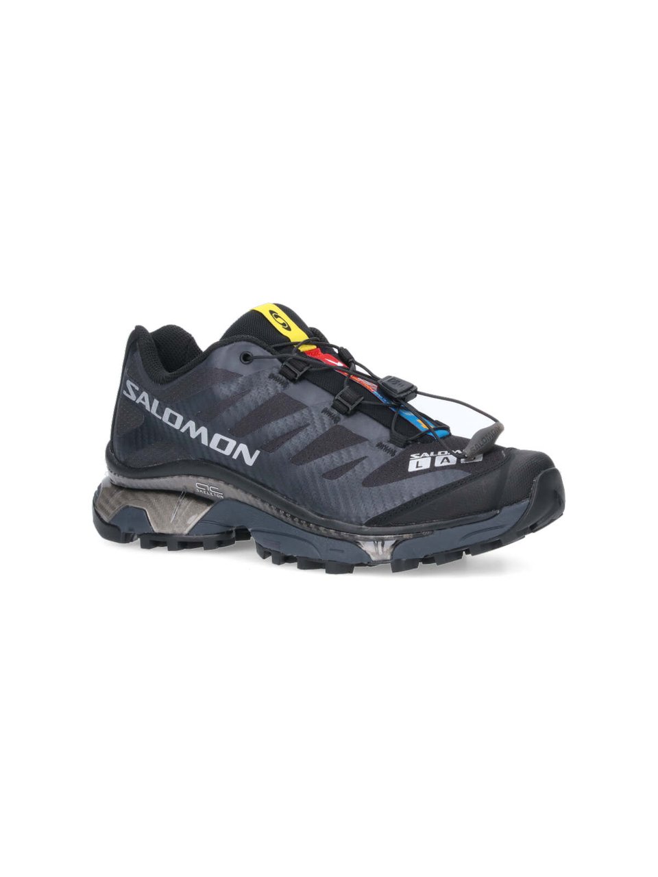 Salomon Technical Black Mesh Sneakers With Tpu Details Zwart