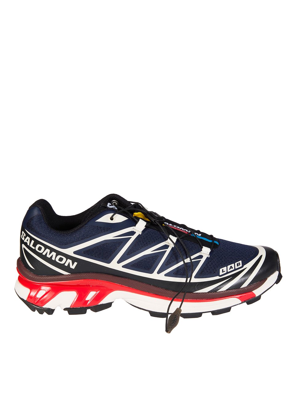 Salomon White Mesh Vibrant Midsole Sneakers Zwart