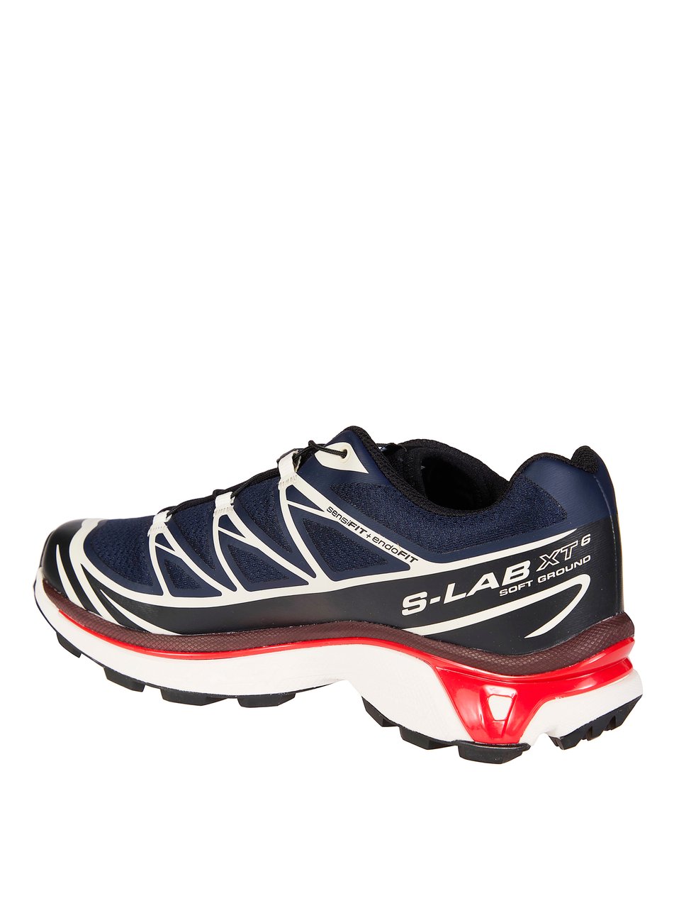 Salomon White Mesh Vibrant Midsole Sneakers Zwart