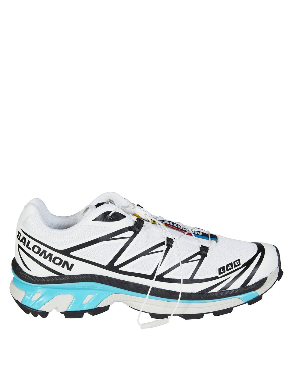 Salomon White Geometric Overlays Cushioned Sneakers Wit