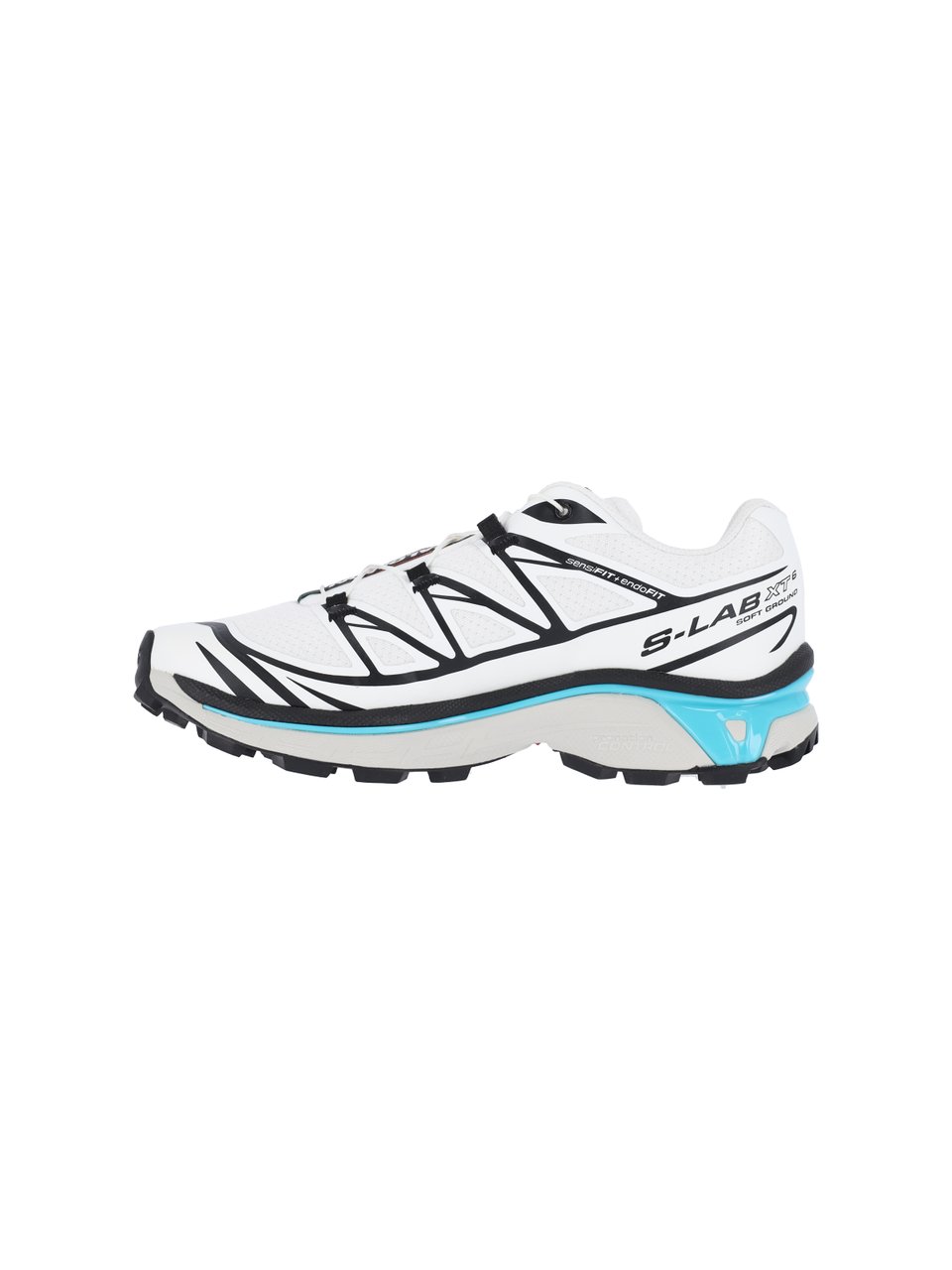 Salomon White Geometric Accent Streamlined Sneakers Wit