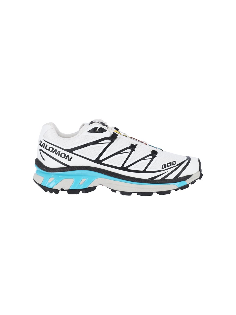 Salomon White Geometric Accent Streamlined Sneakers Wit
