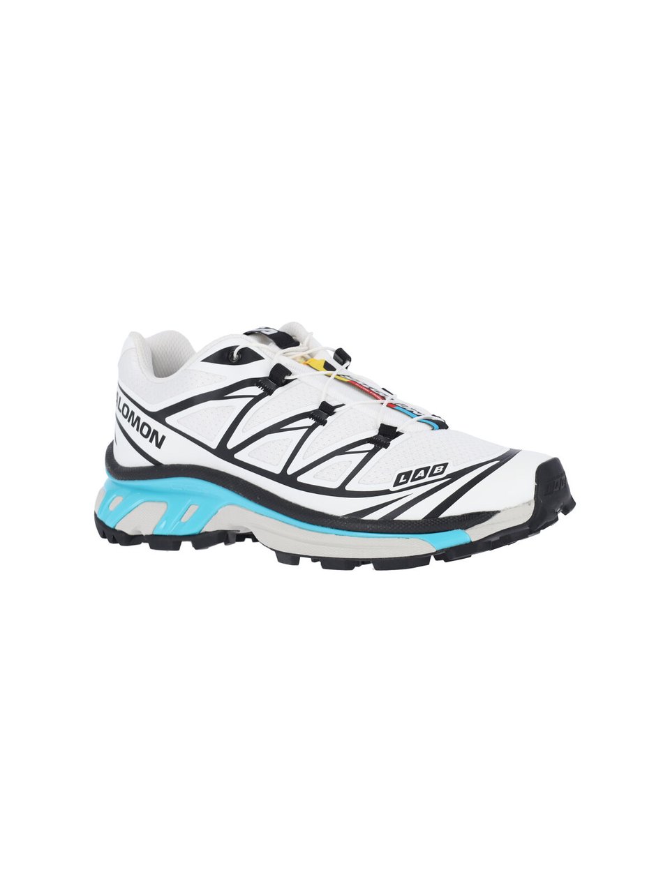 Salomon White Geometric Accent Streamlined Sneakers Wit