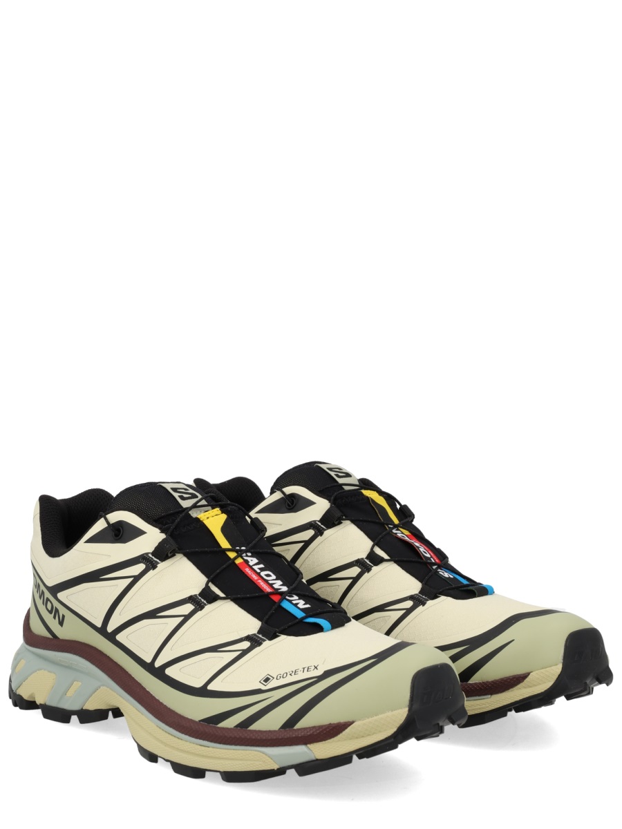 Salomon Cream Xt-6 Mesh Geometric Sneakers Grijs