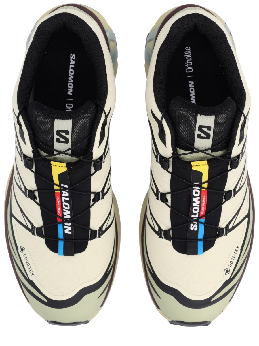 Salomon Cream Xt-6 Mesh Geometric Sneakers Grijs
