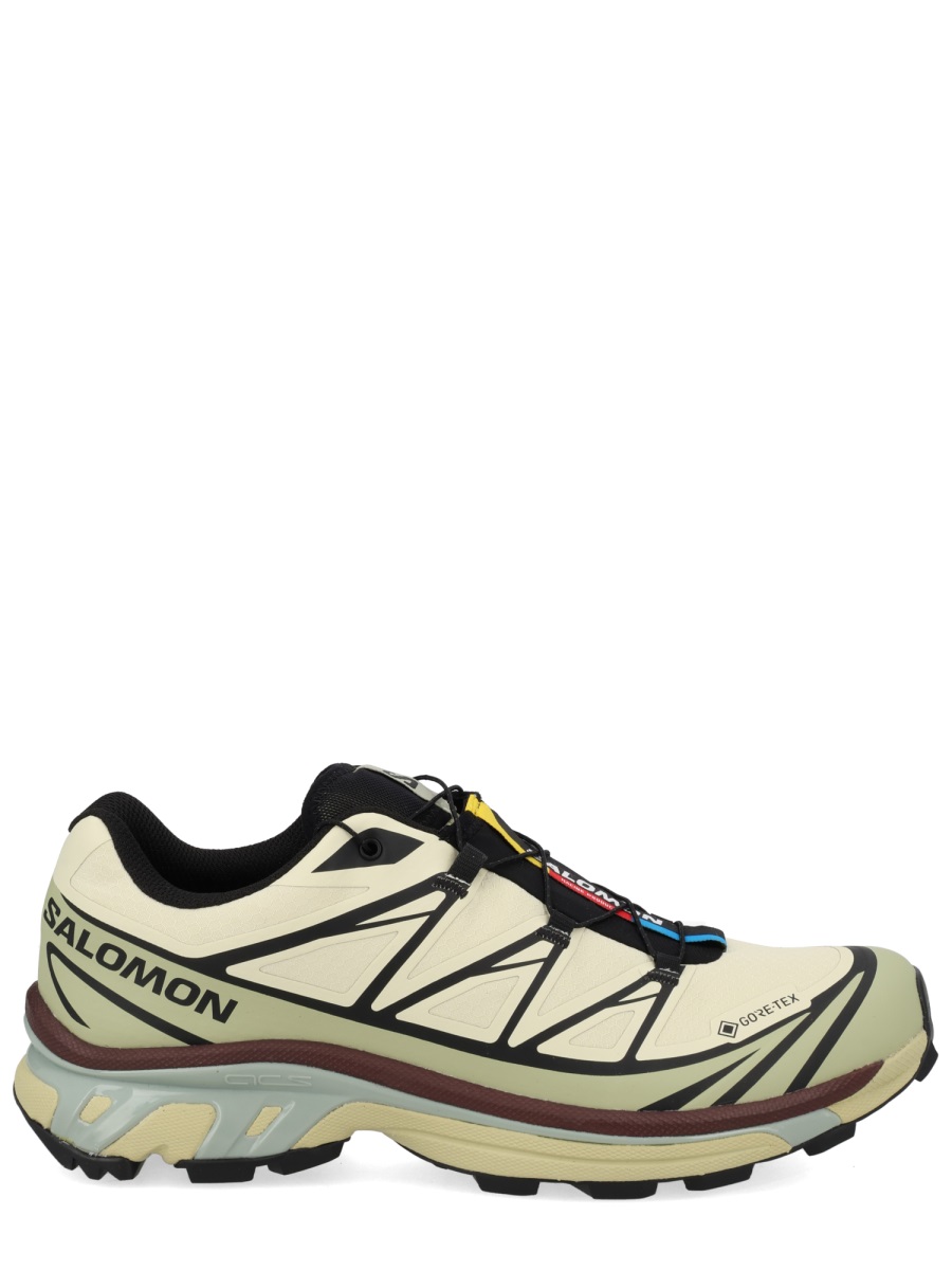 Salomon Cream Xt-6 Mesh Geometric Sneakers Grijs
