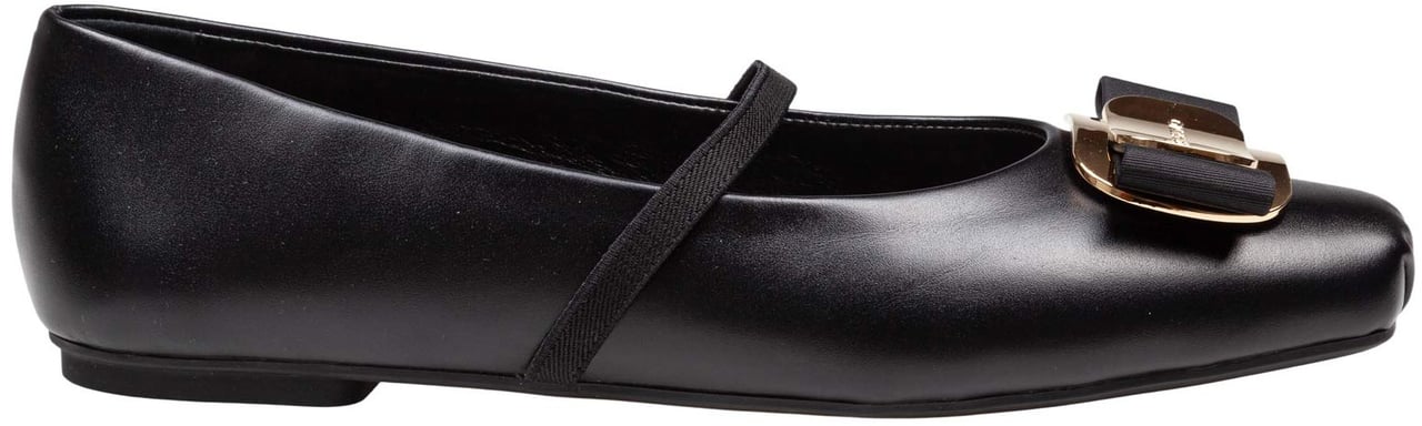 Salvatore Ferragamo Ferragamo zina leather ballerina flats, black Zwart