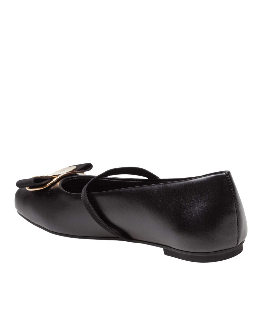 Salvatore Ferragamo Ferragamo zina leather ballerina flats, black Zwart
