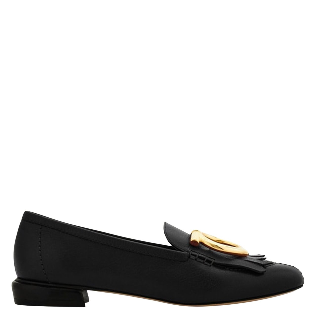 Salvatore Ferragamo Silvy Loafers With Leather Fringe Detail Zwart