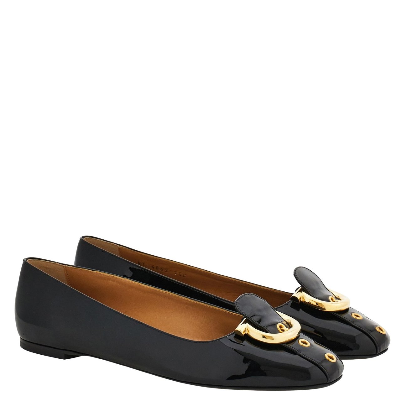 Salvatore Ferragamo Black Leather Flats Zwart
