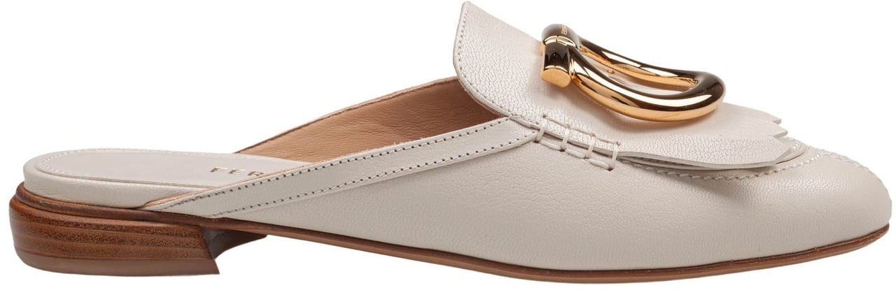 Salvatore Ferragamo Ferragamo leather mules with maxi gancini buckle Geel