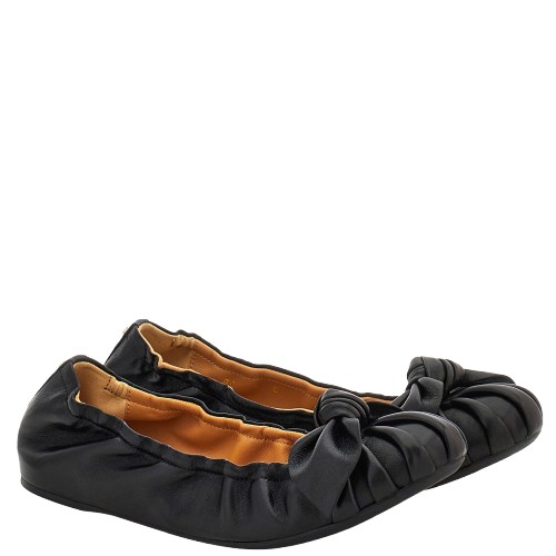 Salvatore Ferragamo Ballerina Flats with Draped Bow Zwart