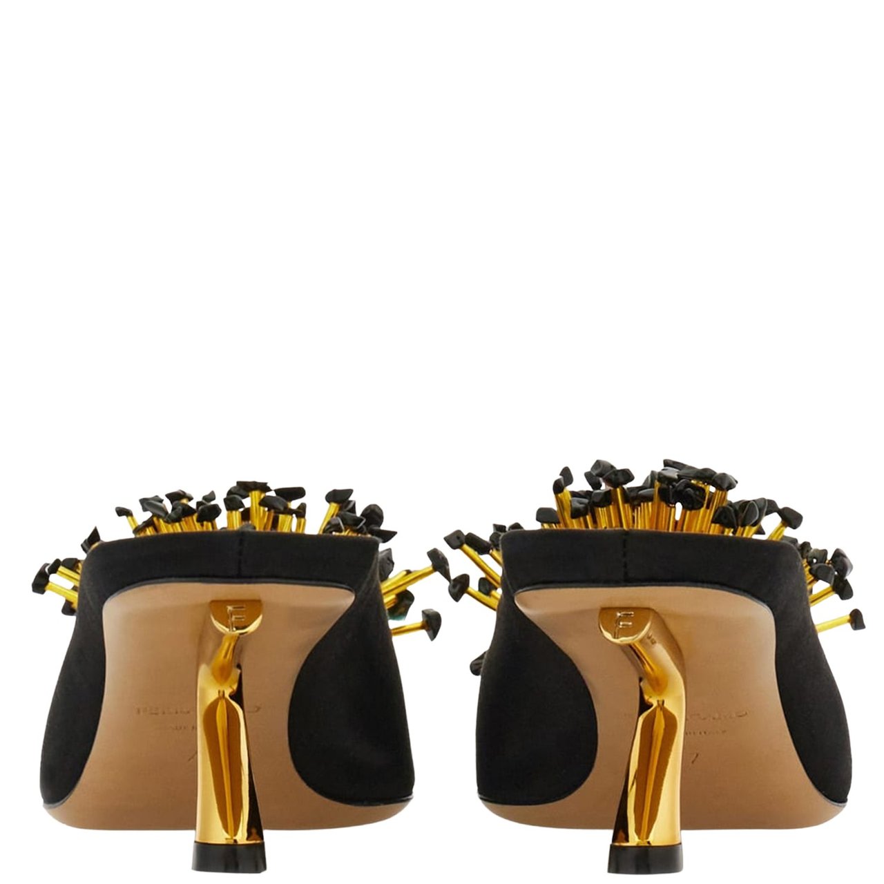 Salvatore Ferragamo Fabric Sculpted Heel Pumps Zwart