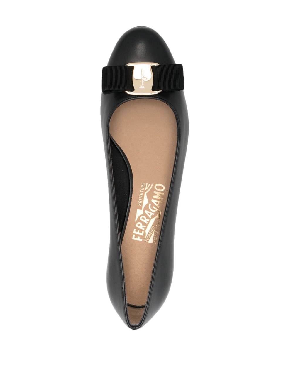 Salvatore Ferragamo Black Vara 1 Timeless Leather Pumps Grijs